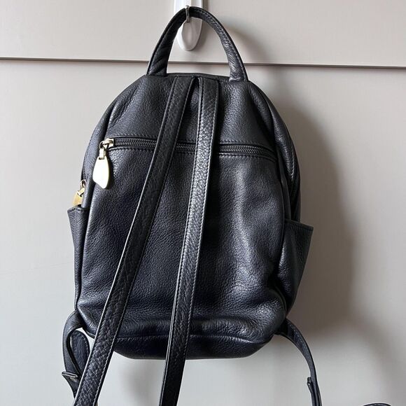 Libaire Backpack Womens Black Leather Mini Bag Purse USA Adjustable Classic - Picture 2 of 10